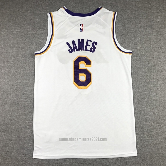 Camiseta Los Angeles Lakers LeBron James #6 Association 2022-23 Blanco